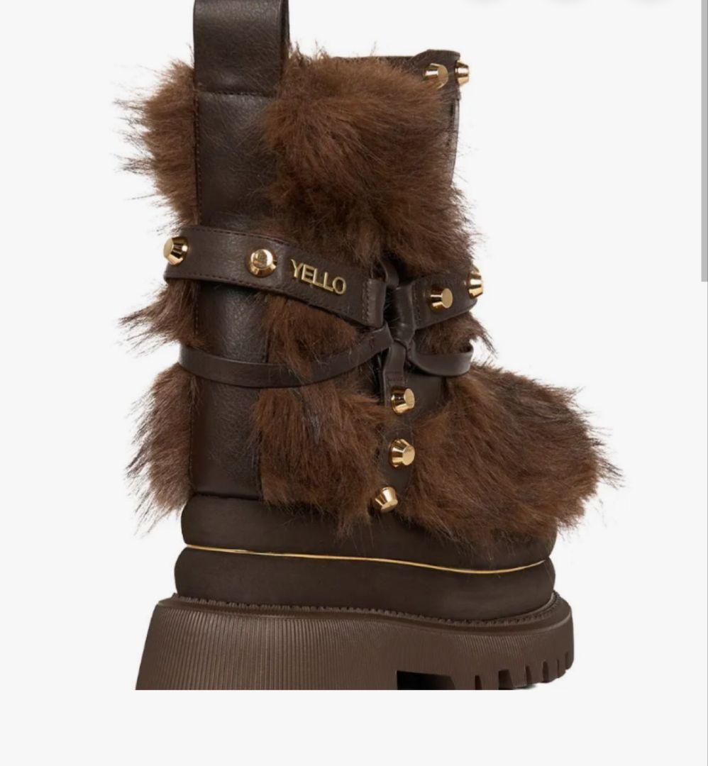 【Yello 】イエローファーFenrir Short Boots ブラウン∥M