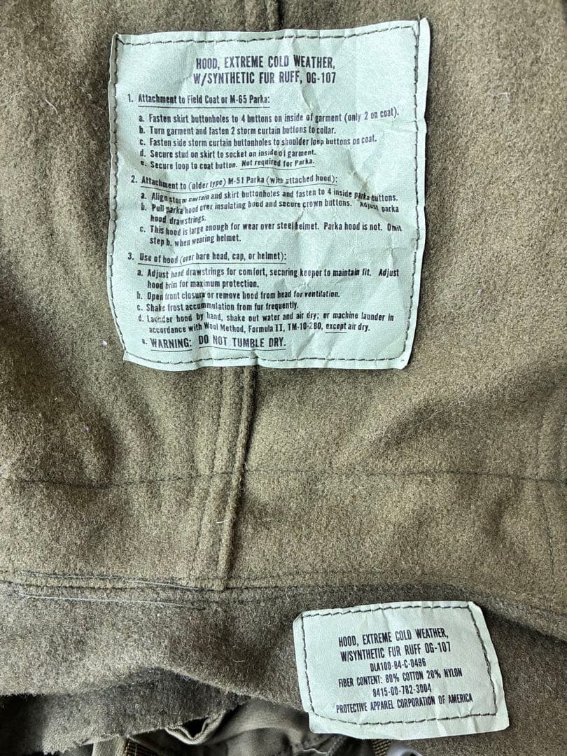 1980'sUS ARMYM-65 fishtail parkaフルセットL