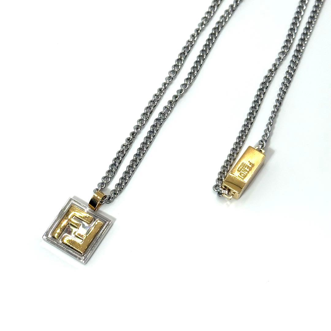 美品 FENDI 目黒蓮 着用 ネックレス FFロゴ シルバー ゴールド 現行