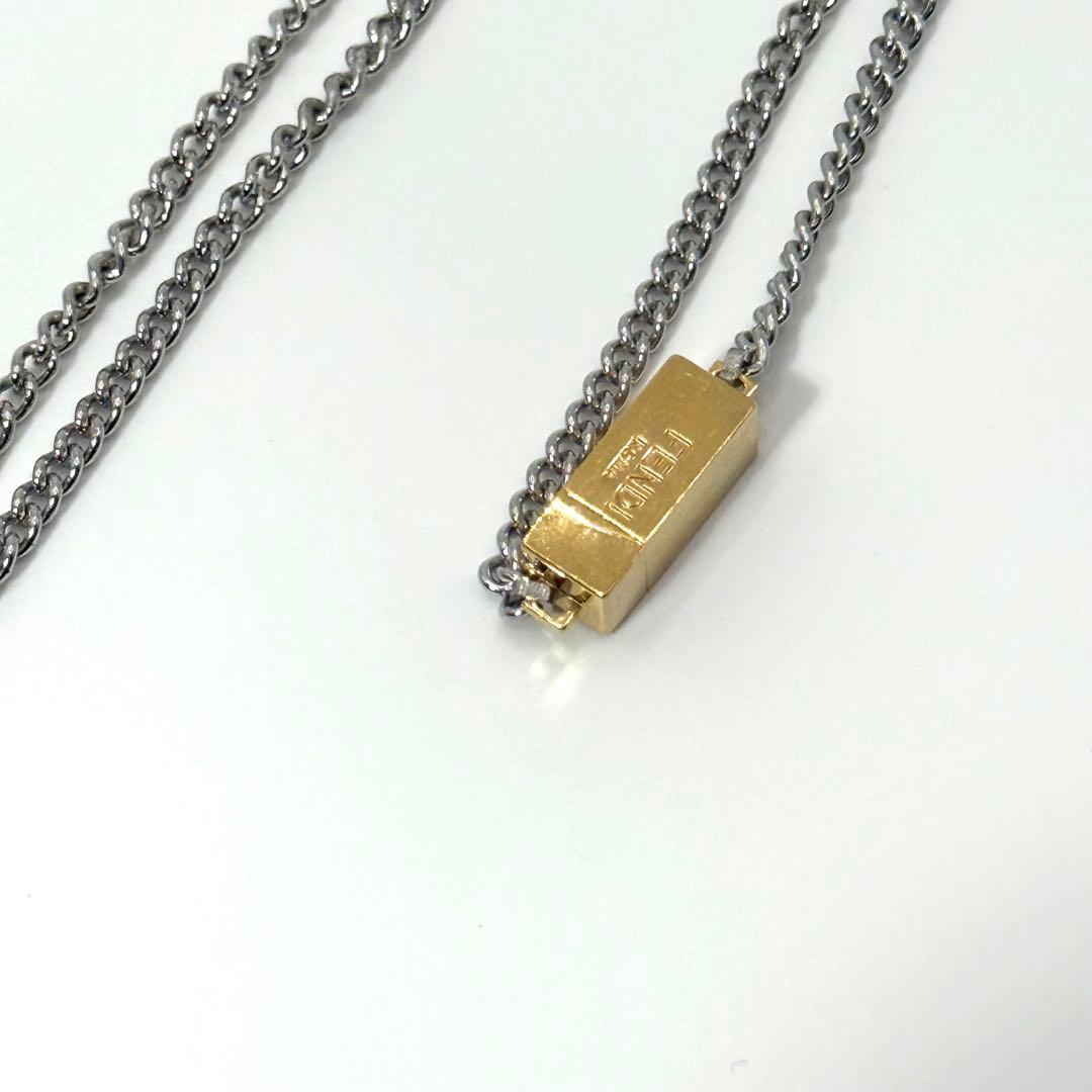 美品 FENDI 目黒蓮 着用 ネックレス FFロゴ シルバー ゴールド 現行