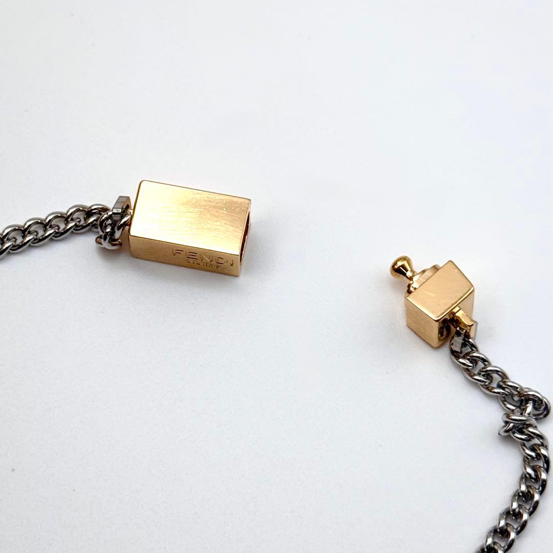 美品 FENDI 目黒蓮 着用 ネックレス FFロゴ シルバー ゴールド 現行