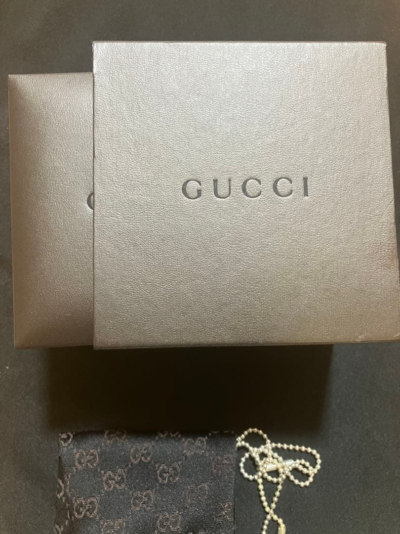 GUCCI シルバー925 ダブルドッグタグ ネックレス プレート 専用箱付き