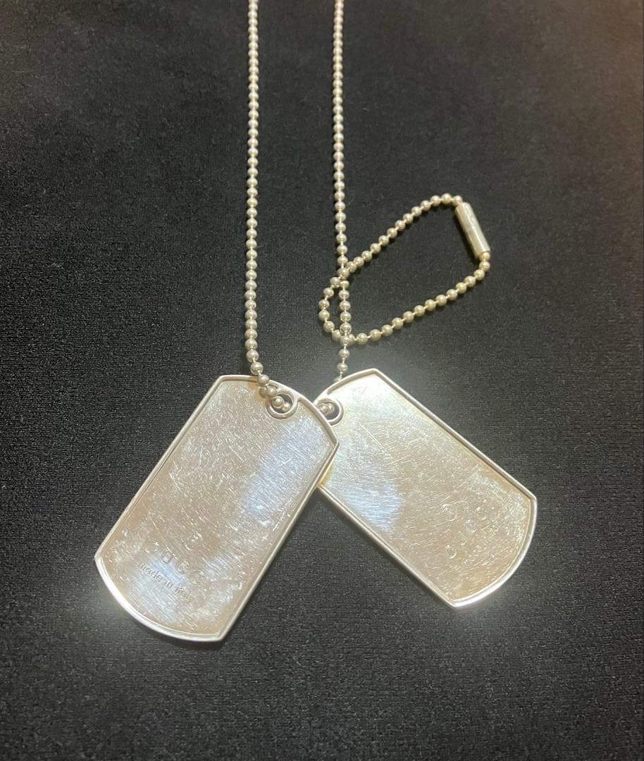 GUCCI シルバー925 ダブルドッグタグ ネックレス プレート 専用箱付き