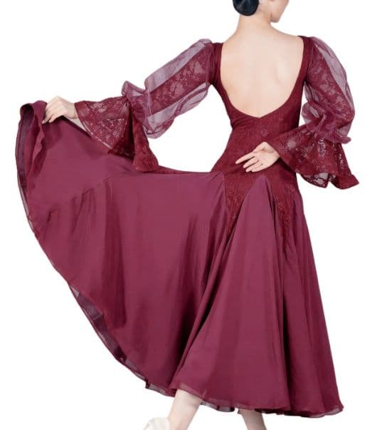 社交ダンスドレス レース 長袖 ラテンドレス モダンダンス オーダーメイド