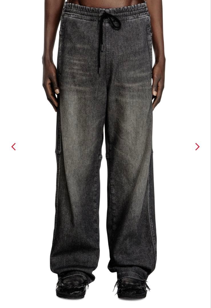 新品　DIESEL ディーゼル　ワイドデニム　ブラック　xs ユニセックス