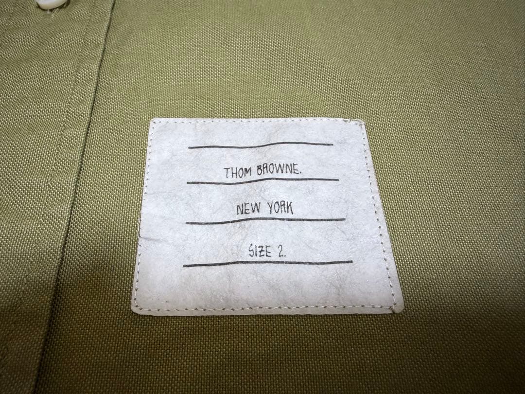 THOM BROWNE. オックスフォード ボタンダウンシャツ オリーブグリーン