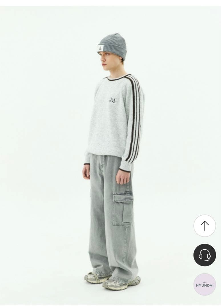 トップス MUCENT HERNE TRACK LINE LOOSE-FIT KNIT