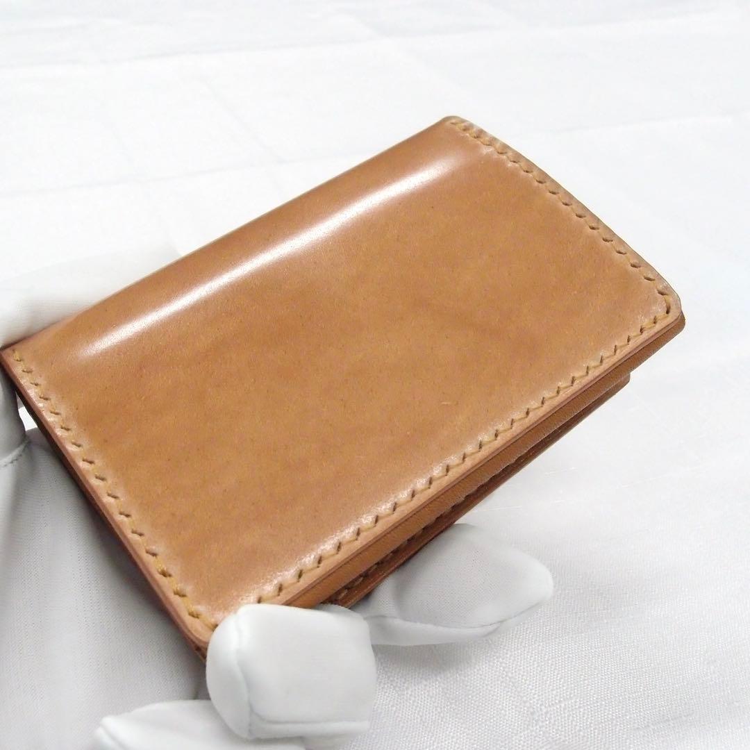 T*a様 カード＆ケース オイルコードバン 新喜皮革 ナチュラル ミニ財布
