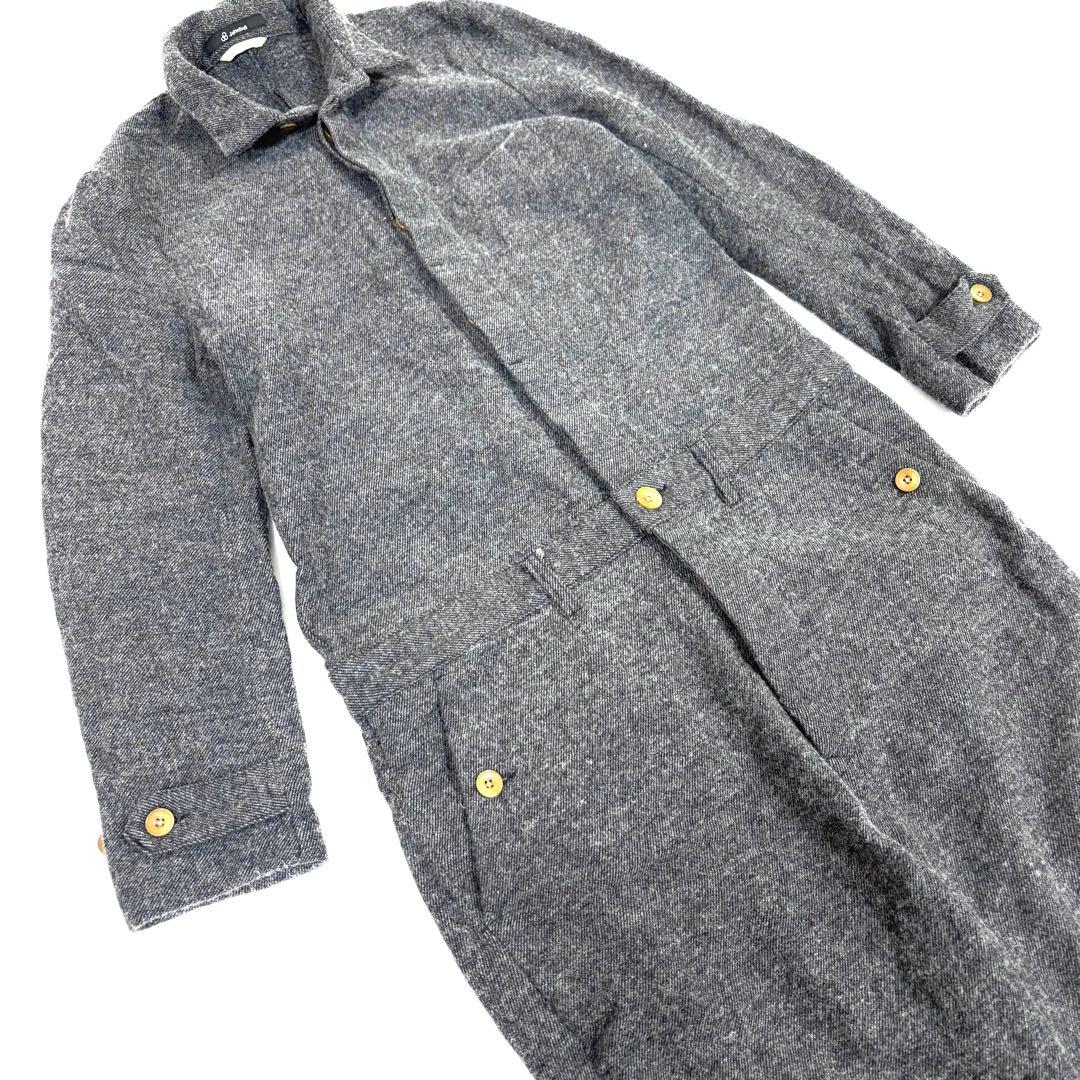 ジョンブル JOHN BULL ツイードウールオールインワン つなぎ M