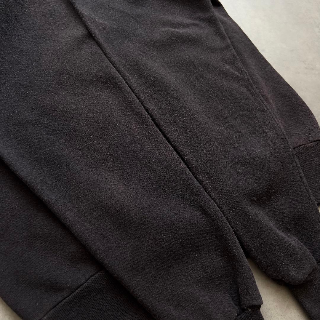 70s ブラック 無地 ラグラン スウェット サンフェード ヴィンテージ