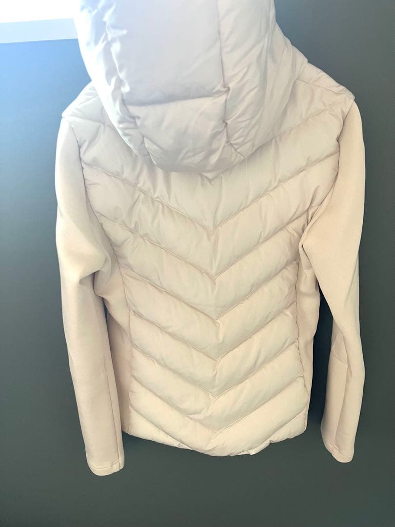 ZARA コントラストパフジャケット⭐︎フード付きホワイトダウンジャケット