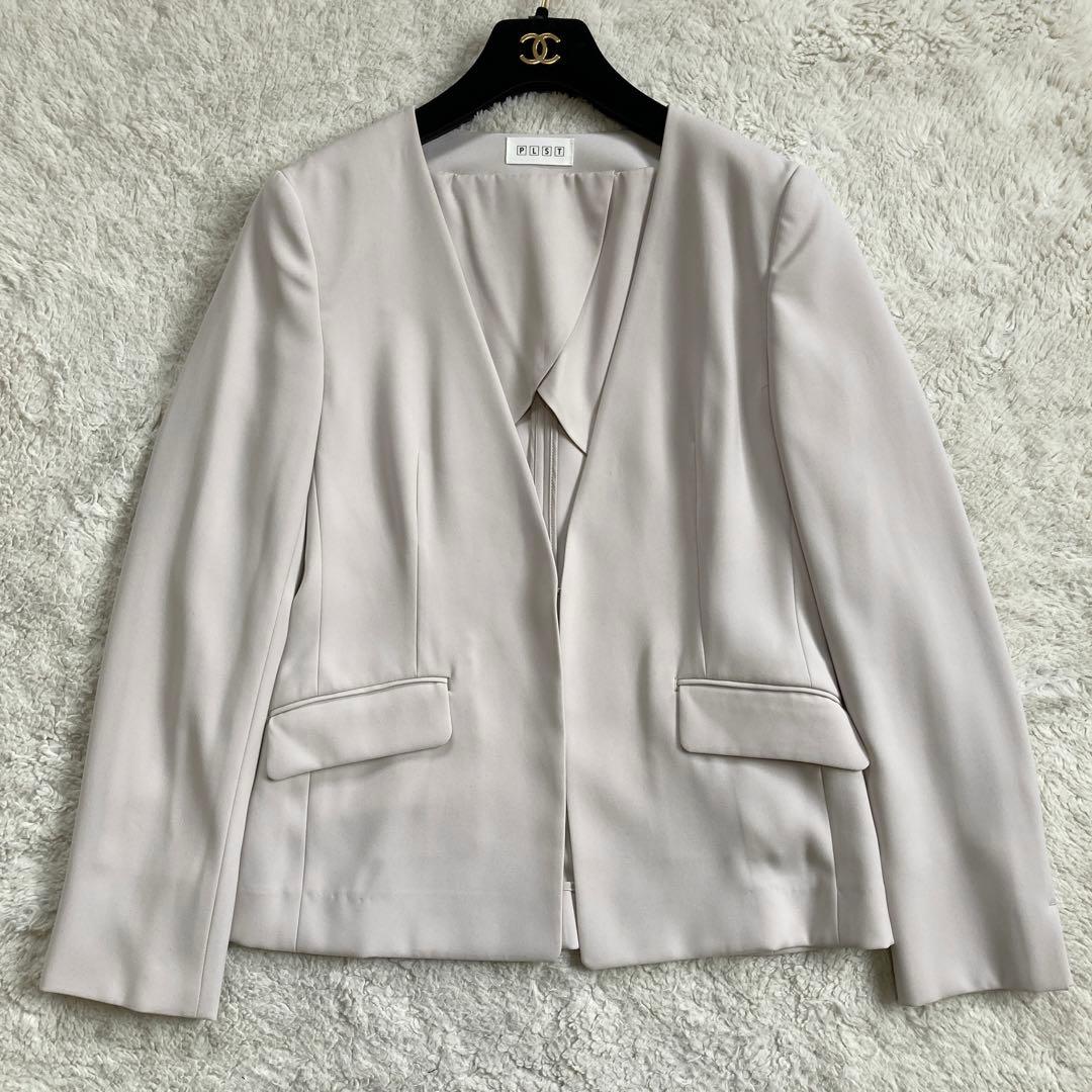 極美品✨PLST　スーツ　セットアップ　洗濯可　ストレッチ　ベージュ　サイズM