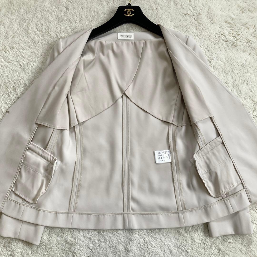 極美品✨PLST　スーツ　セットアップ　洗濯可　ストレッチ　ベージュ　サイズM