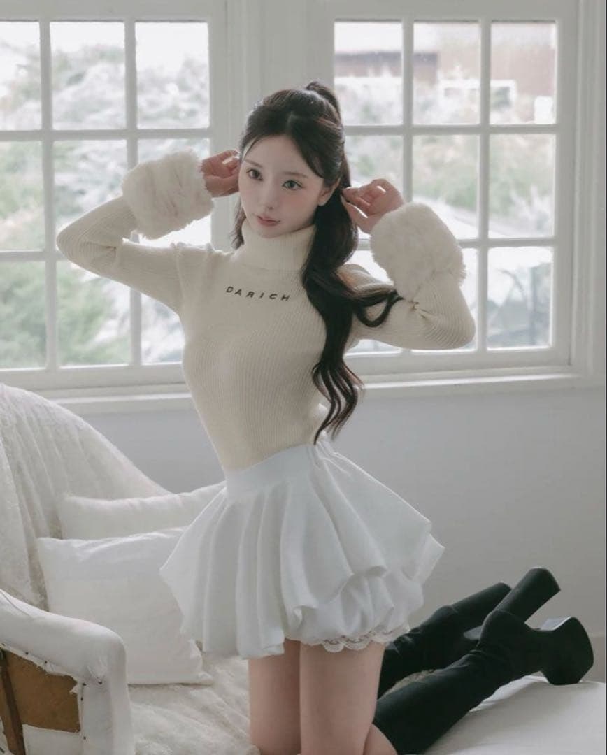 darich スムースファーリブニットトップス IVO FREE