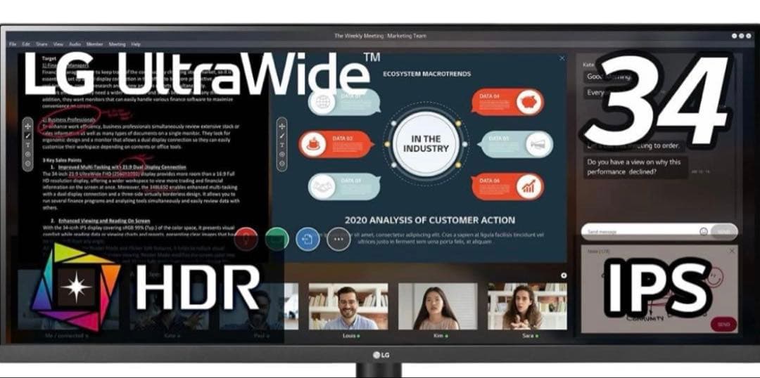 LG モニター 34V型 2022年製 ディスプレイ【34インチ】