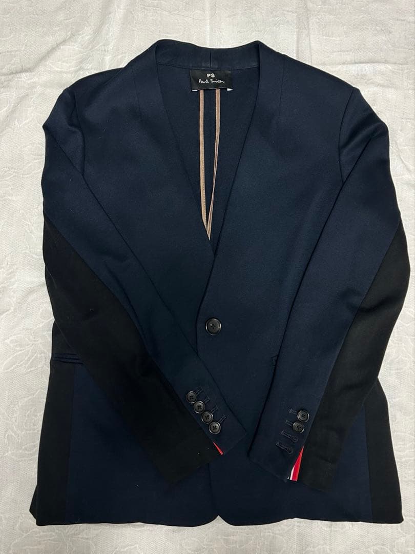 ポールスミス　ミラノジャージ　バイカラー　パンツスーツ　ネイビー　ブラック　38