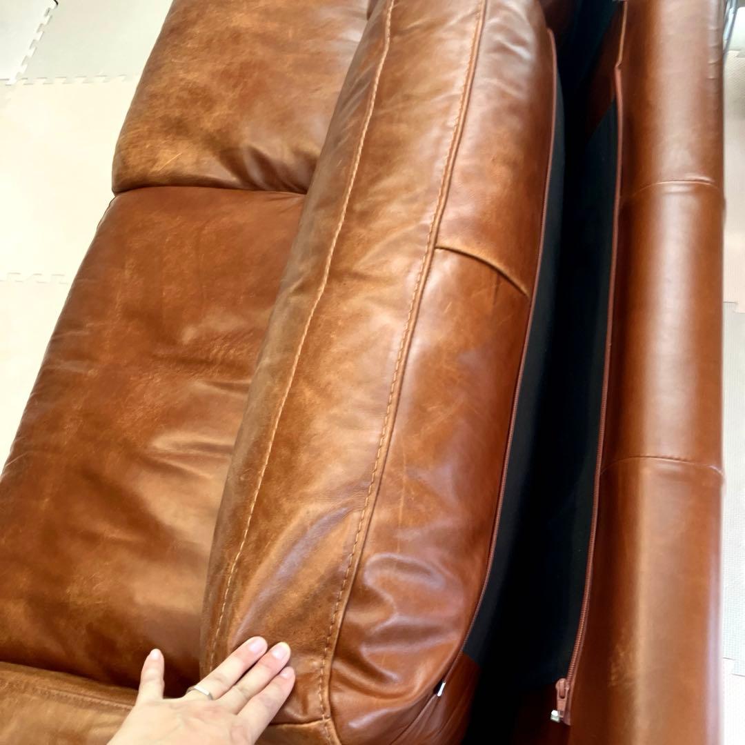 【廃盤】ACTUS 3350 本革　 3人掛け　ロンバケ　ソファー　アクタス