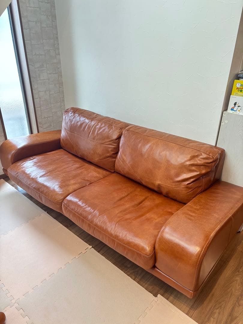 【廃盤】ACTUS 3350 本革　 3人掛け　ロンバケ　ソファー　アクタス