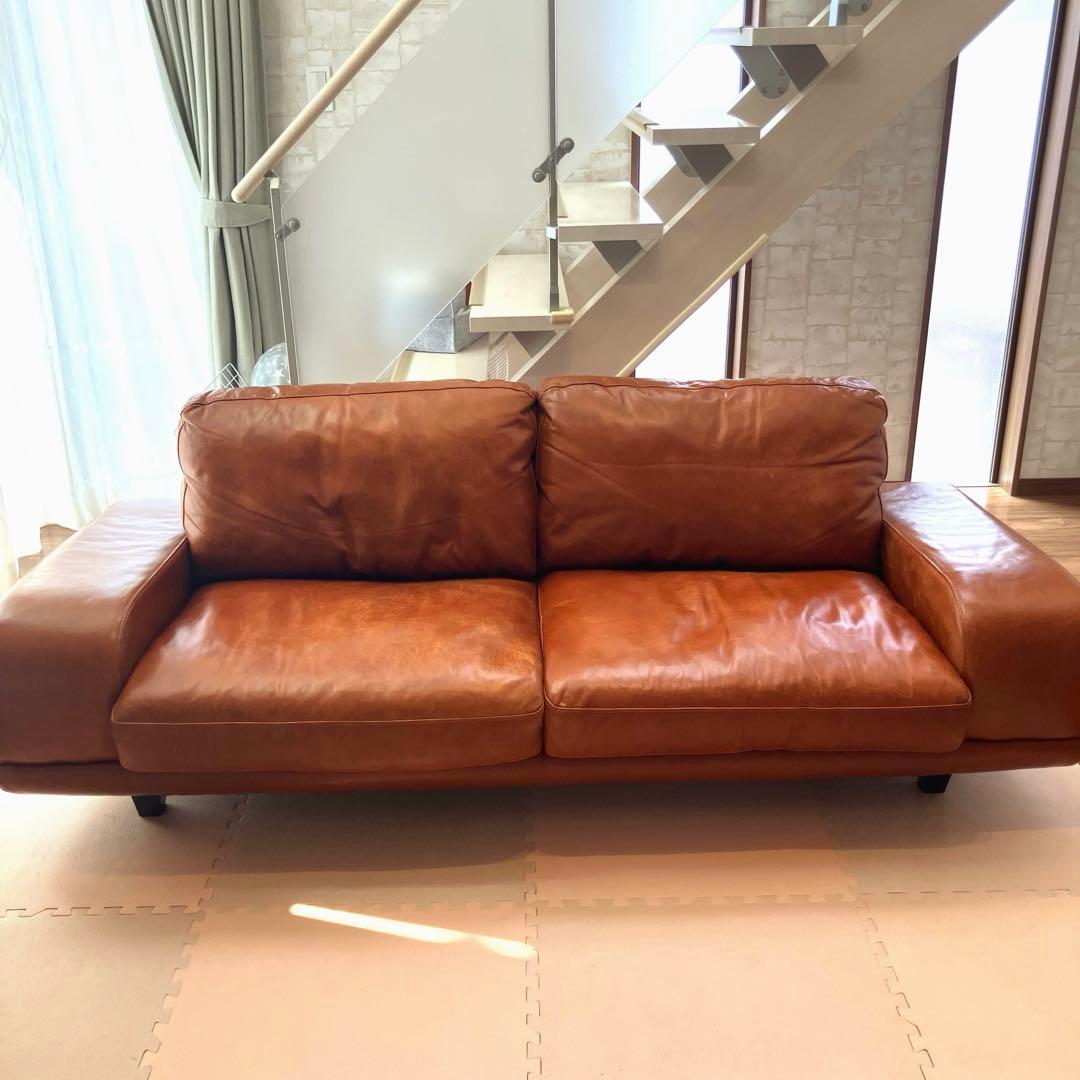 【廃盤】ACTUS 3350 本革　 3人掛け　ロンバケ　ソファー　アクタス