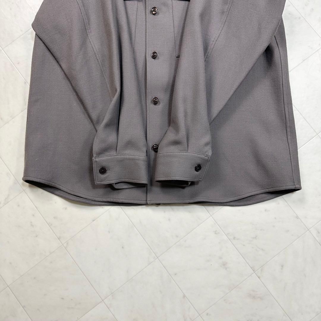 〈美品〉TOMORROW LAND【M】ウール シャツブルゾン ベージュ