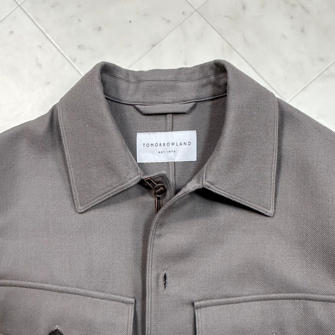 〈美品〉TOMORROW LAND【M】ウール シャツブルゾン ベージュ