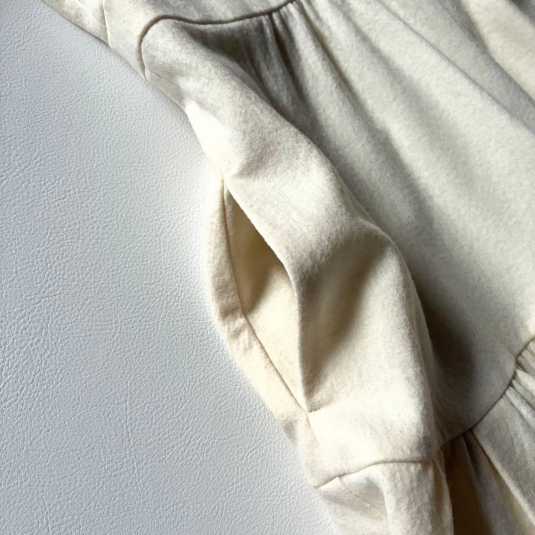 ボーダーズアットバルコニー　ティアードドレス　ワンピース　ウール　フリル袖　36