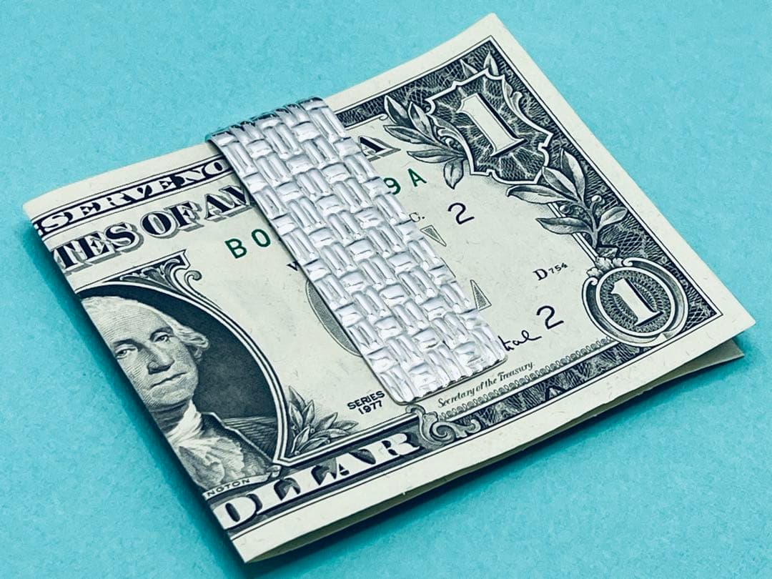 h891 希少　美品　ティファニー　メーカーズ　クロコ　マネークリップ　925