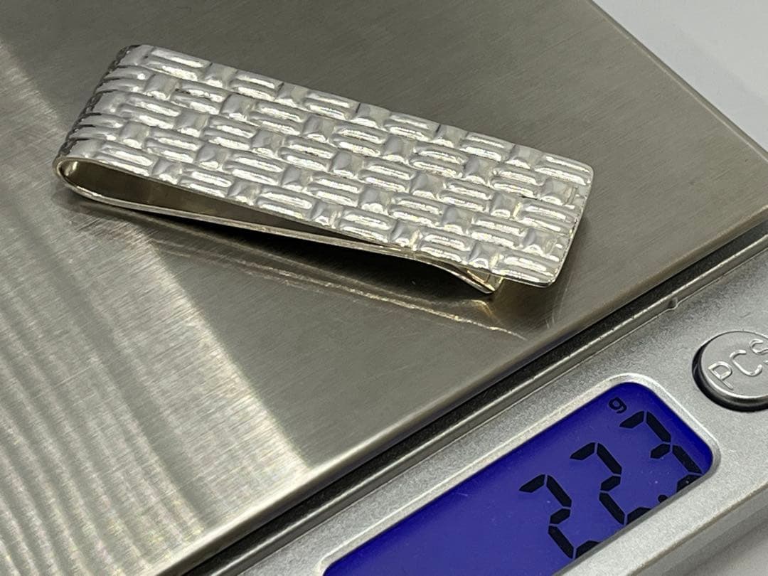 h891 希少　美品　ティファニー　メーカーズ　クロコ　マネークリップ　925