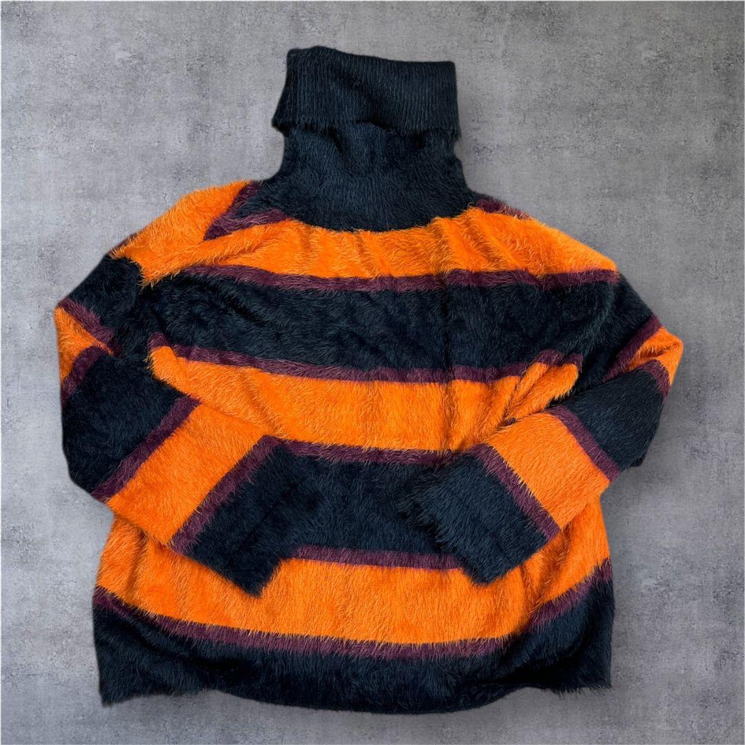 お値下げ！1回着用 glamb タートルネックボーダーニットM