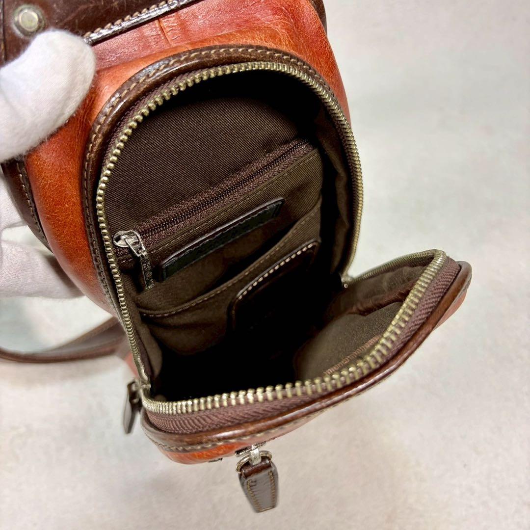 【極美品✨】キーファーノイ　最高級ボディバッグ　チャオ イタリア本革　斜め掛け