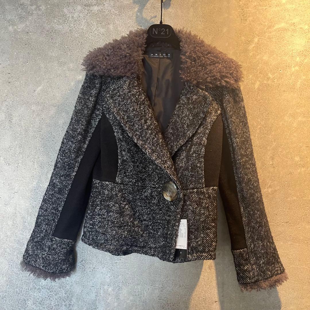 【新品未使用品✨】PRIDE ファー付きダブルブレストジャケット