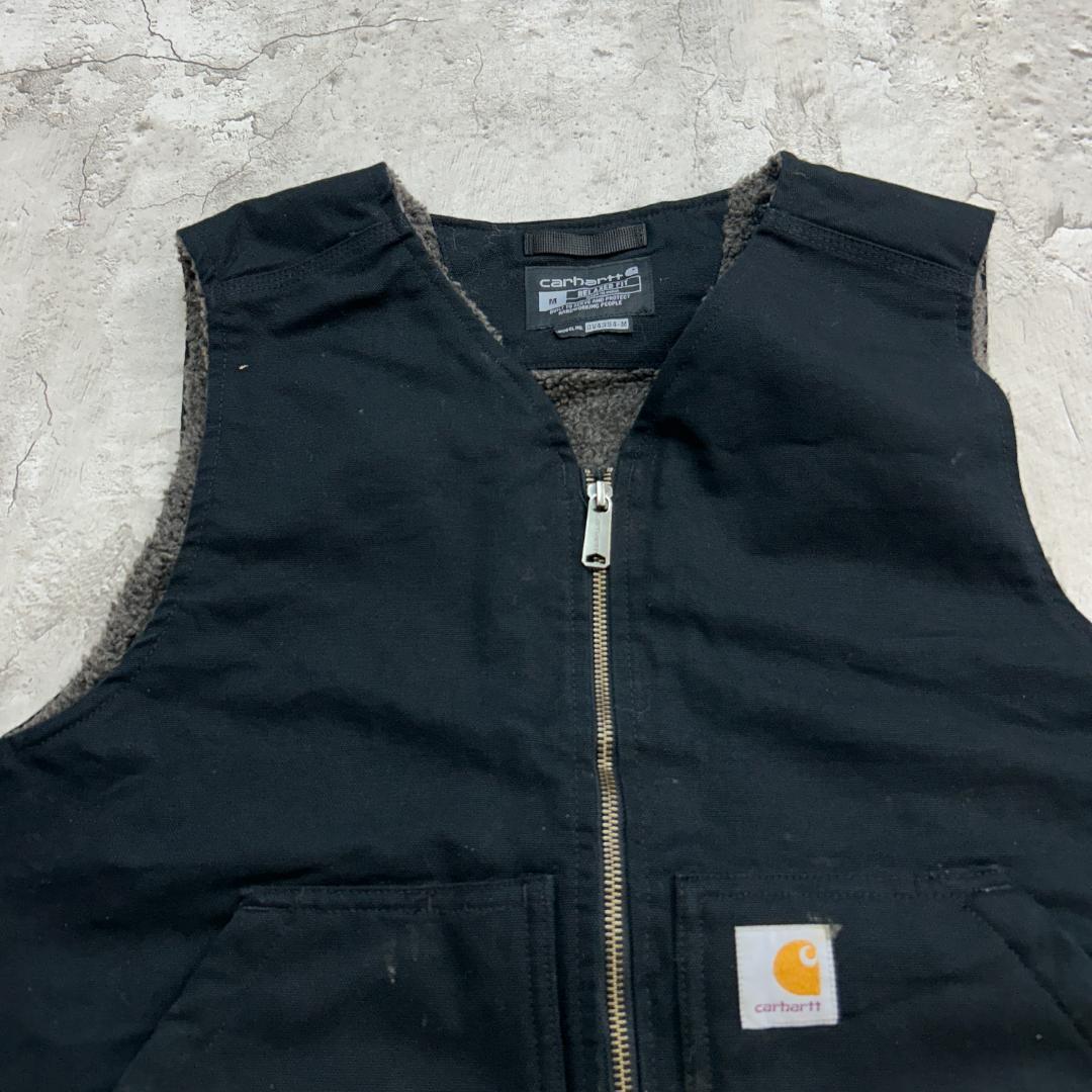 り*ぃ様 Carhartt　カーハート　ダックベスト　ボアベスト　古着　ブラック