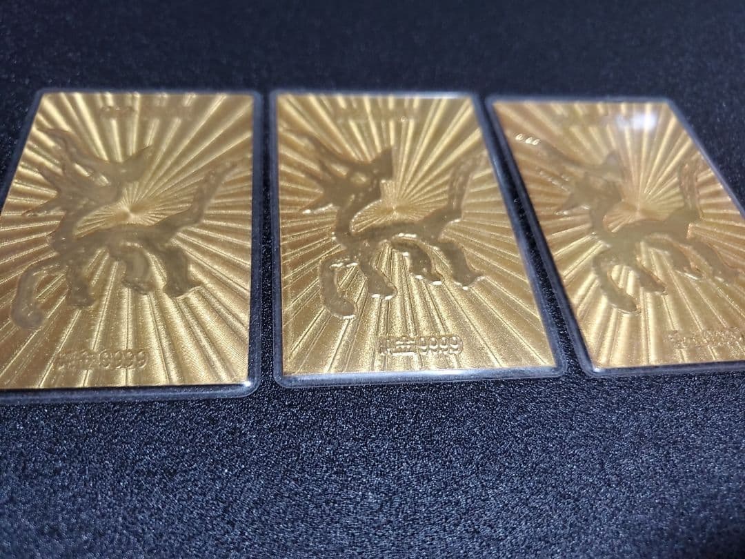 純金ラミネートカード9999 開運馬 御利益 御守り3枚+金箔1枚