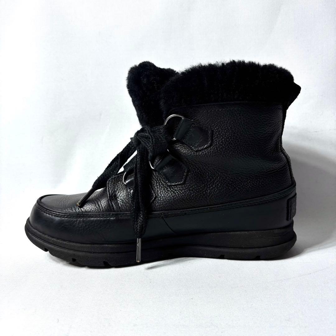 ソレル エクスプローラーラックス スノーブーツ レザー ボア 防水 黒US8