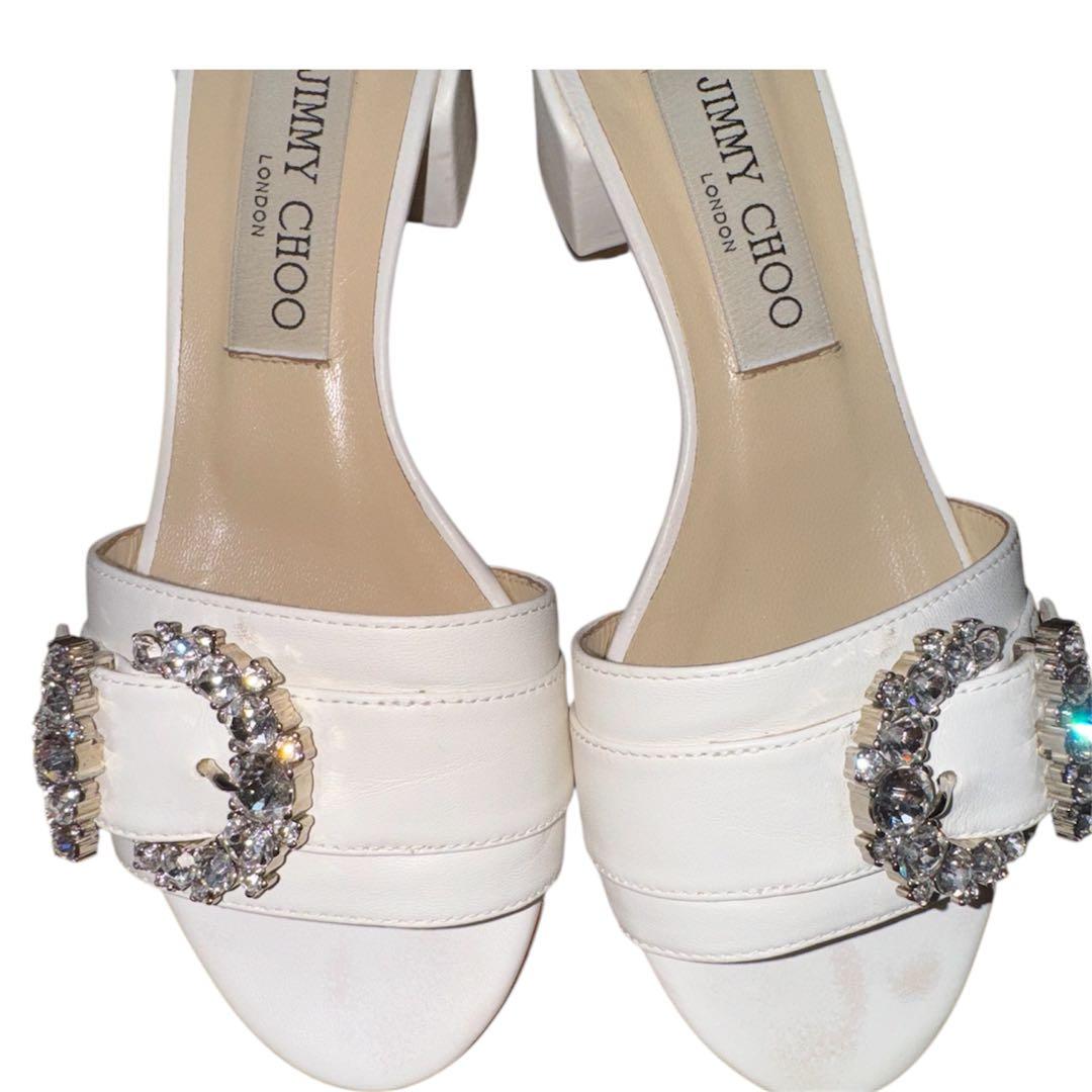 【美品】JIMMY CHOO Cheriミュール ビジューバックル