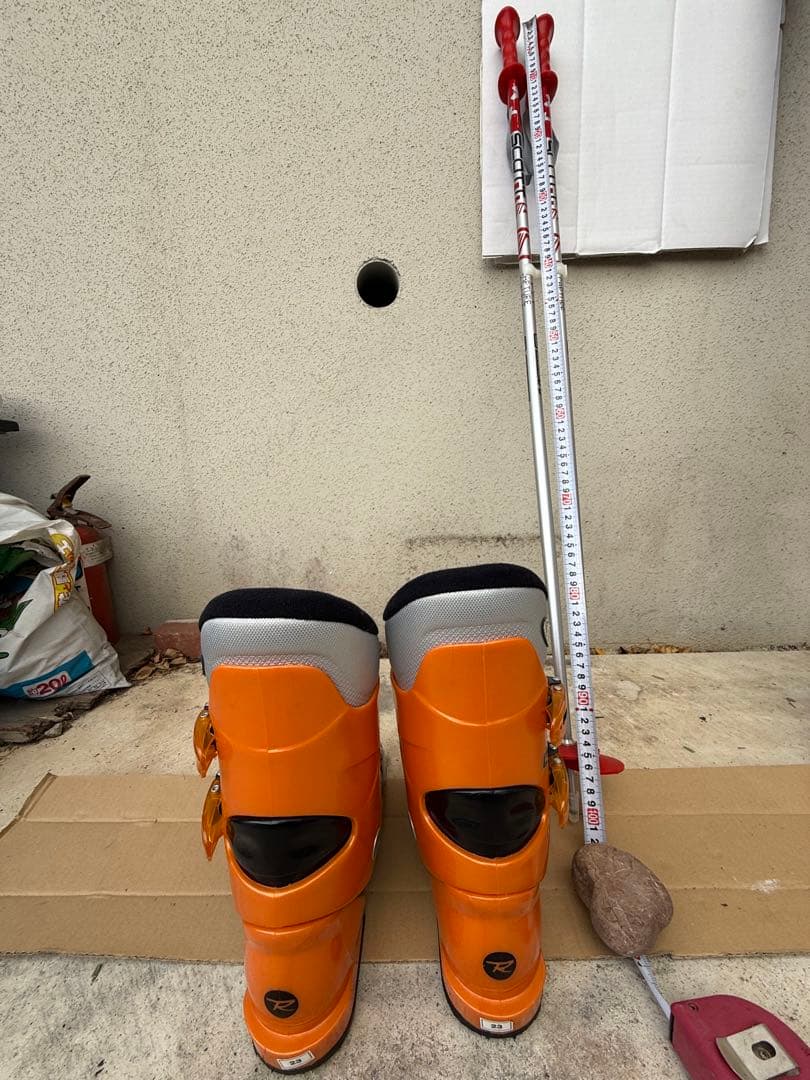スキー3点セット　 Fischer RX スキーセット オレンジブーツ付き