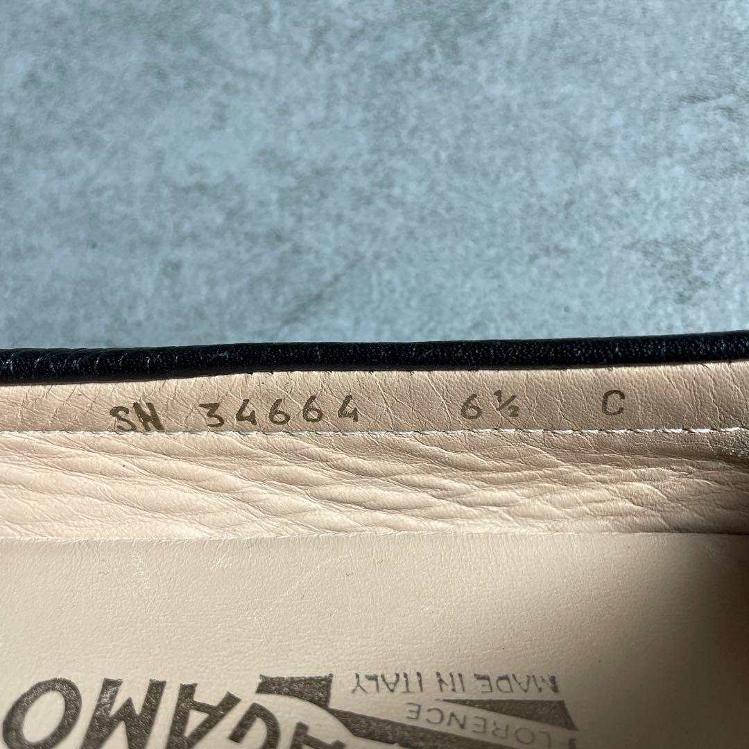 美品✨ フェラガモ ローファー ガンチーニ シボ革 シルバー金具 ブラック