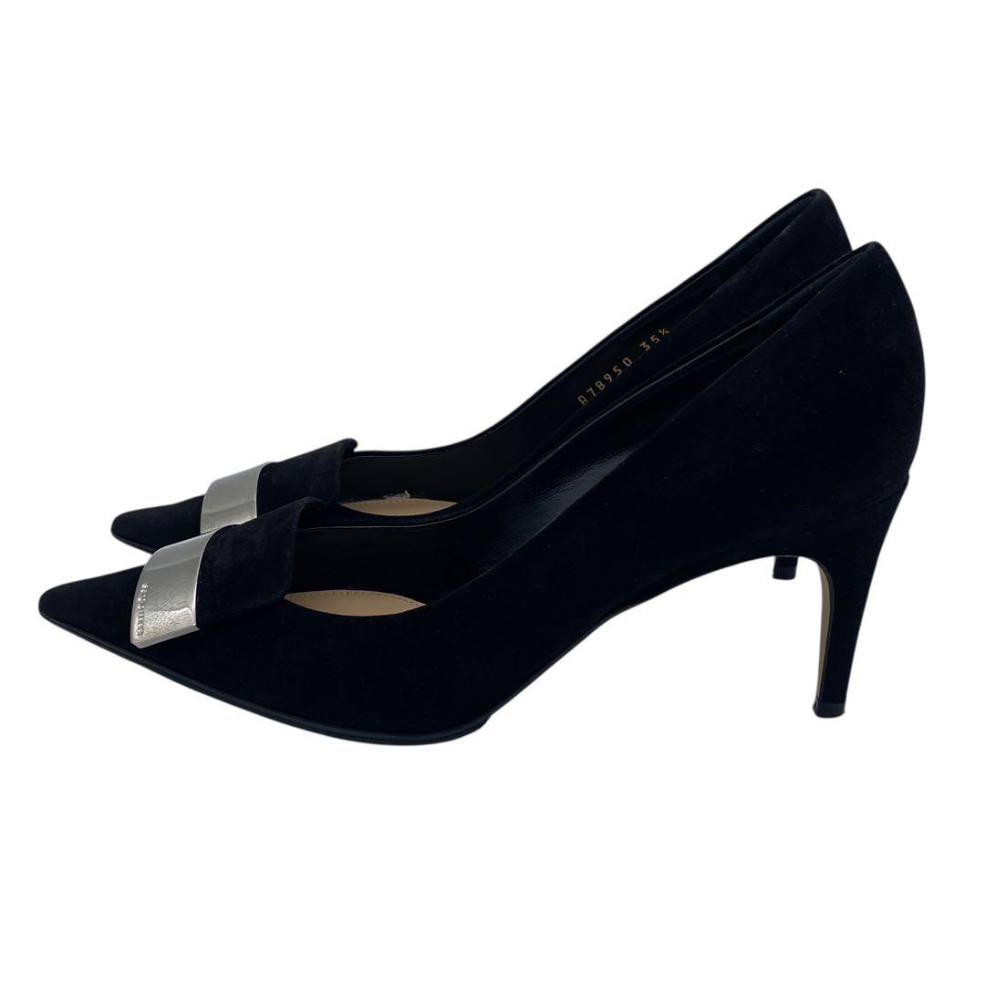 【美品】 セルジオロッシ sr1 パンプス スウェード ブラック 22.5cm