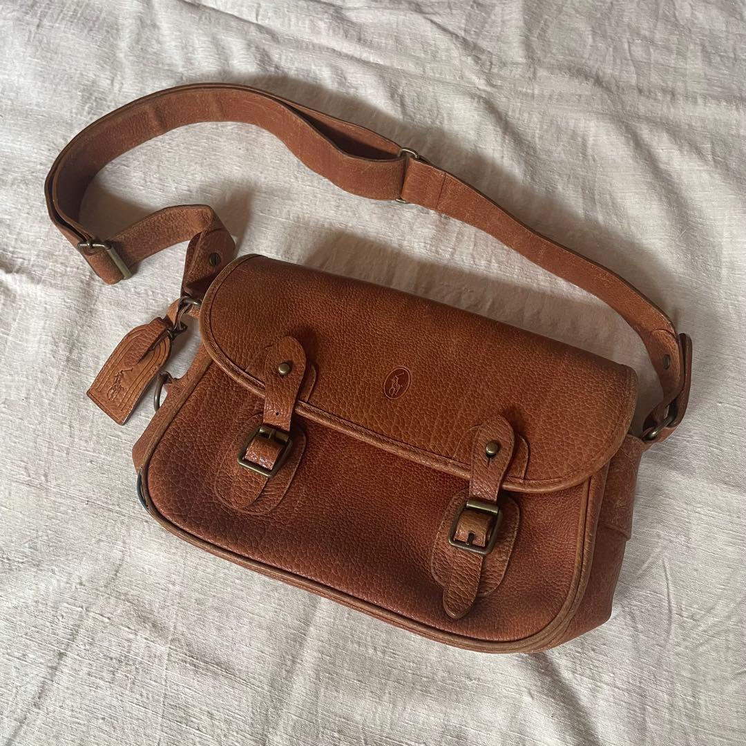 【Ralph Lauren】90'vintage レザーショルダーバッグ