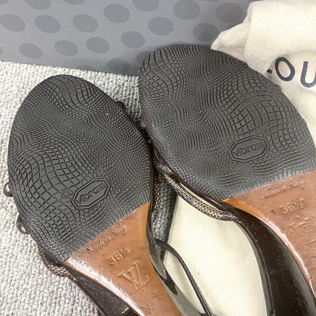 ルイヴィトン　サンダル　ダミエ　36/5 23.5 靴底補修済 滑り止め加工