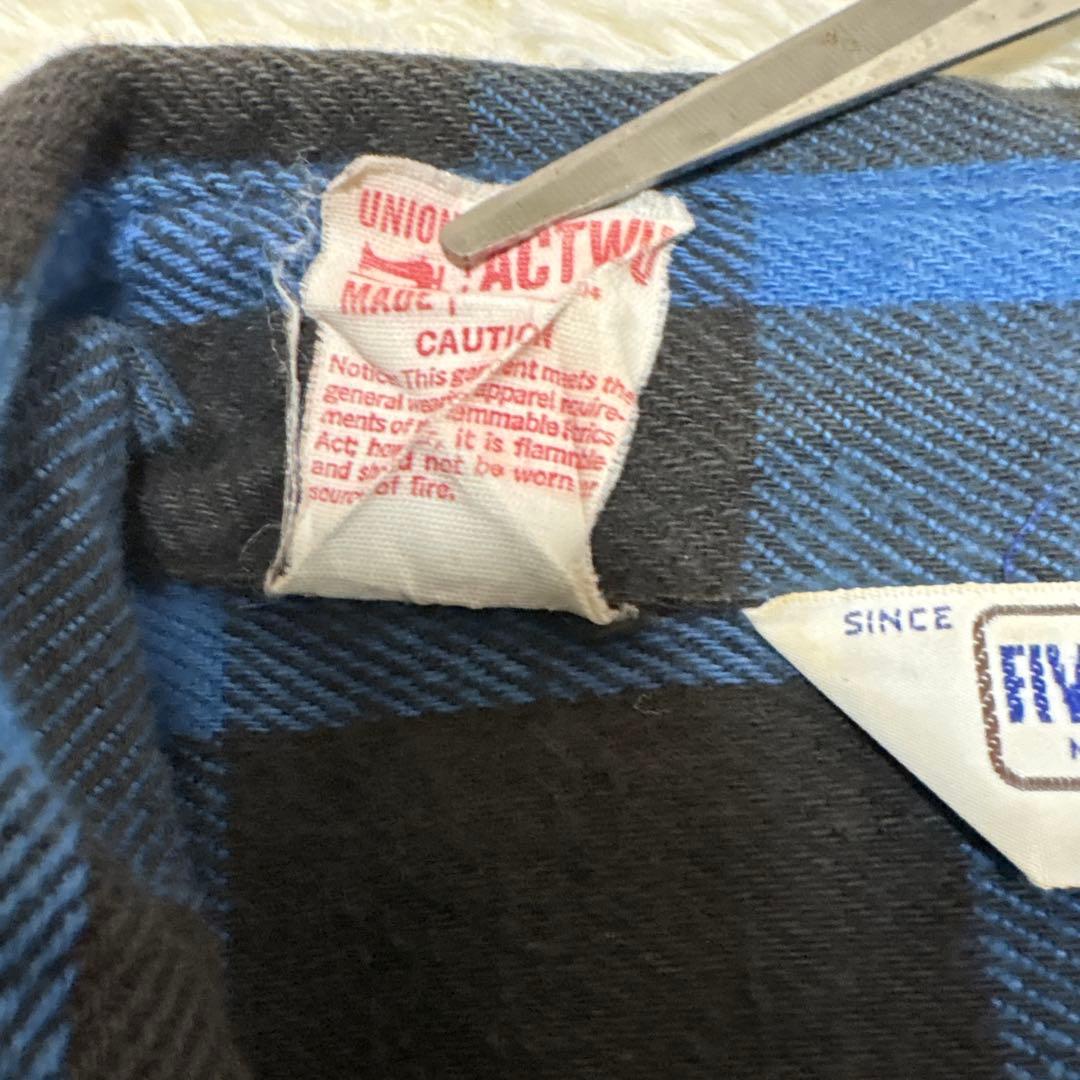 ク*ク様 FIVE BROTHER 70~80年代 三角タグ ネルシャツ USA