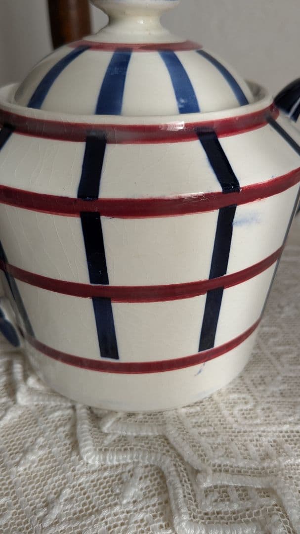 クレイユモントロー HBCM バスク柄 Bearn シュガーポット フランス