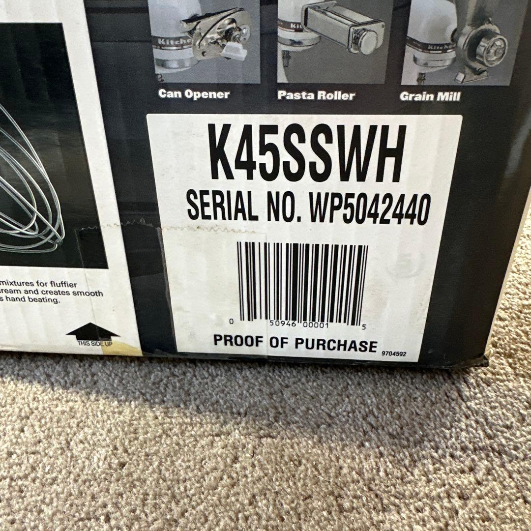 キッチンエイド Classic ホワイト MAX Watts 250 ミキサー