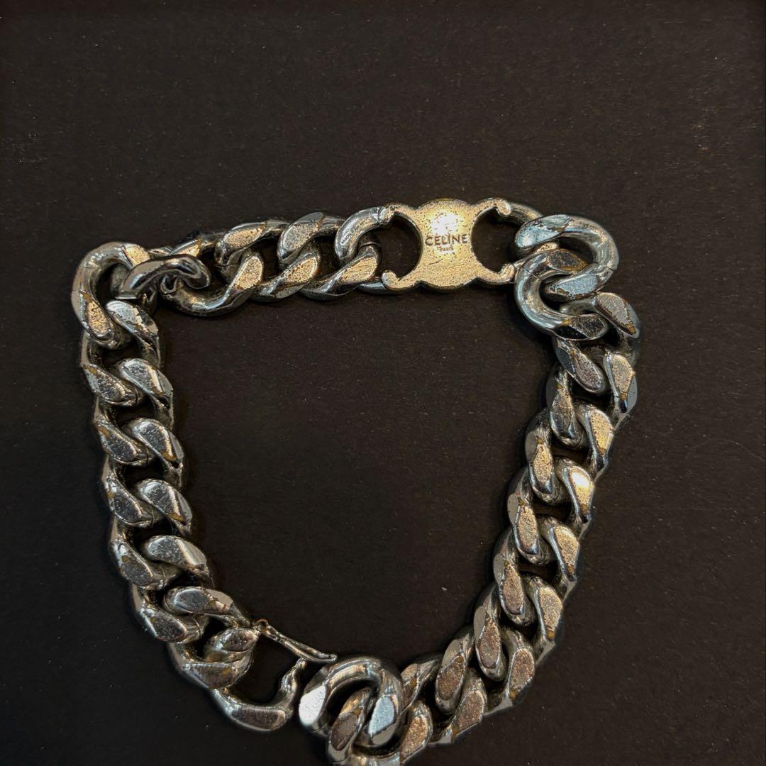 CELINE セリーヌトリオンフ グルメット ブレスレット チェーン喜平