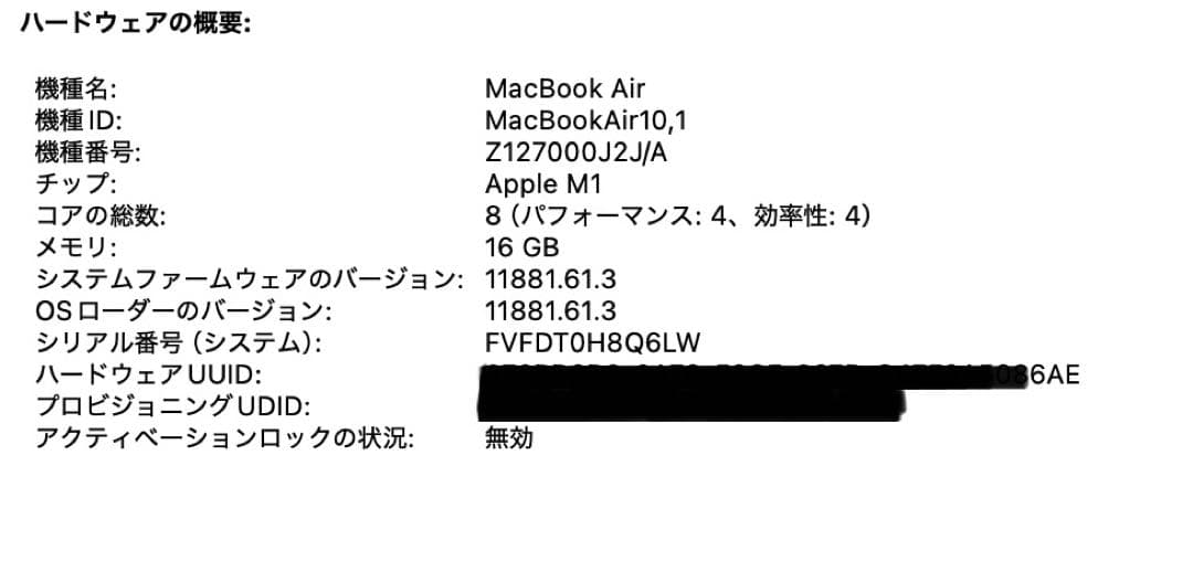 MacBook Air (M1, 2020) 16G￼ USキーモデル
