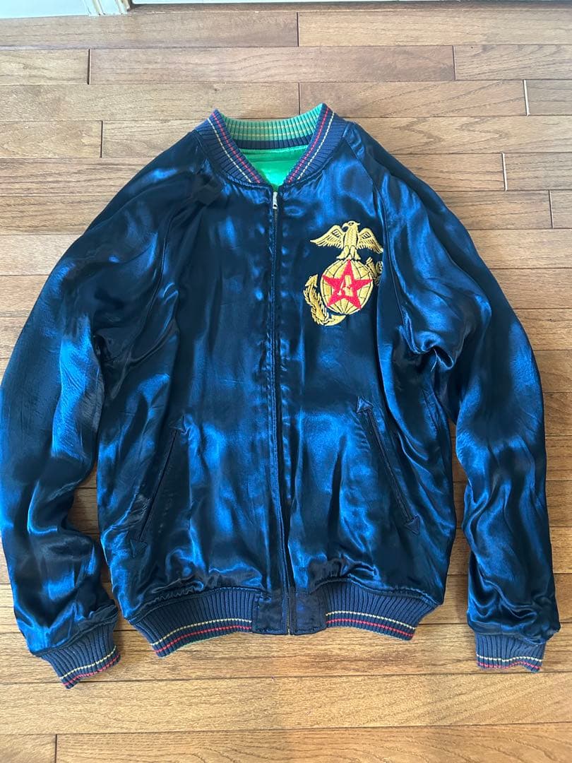 激レア！AVIREX ベトナム 虎 龍 和柄 刺繍 リバーシブル スカジャン L