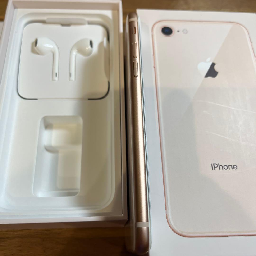 美品　iPhone 8 64GB ローズゴールド 本体　イヤホン　最大容量96%