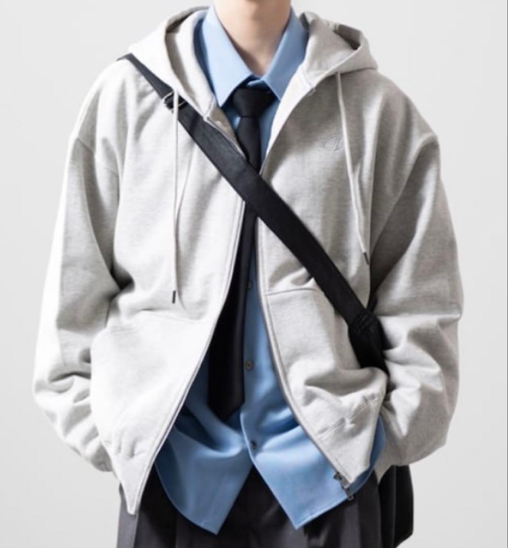 即完 CLEL ブルー S バルーン袖ルーズレギュラーカラーシャツ クレイル