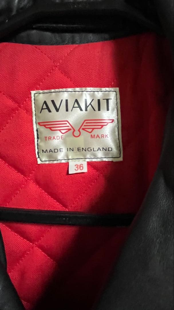 専用　AVIAKIT ブラック レザージャケット 36 レア　ルイスレザー