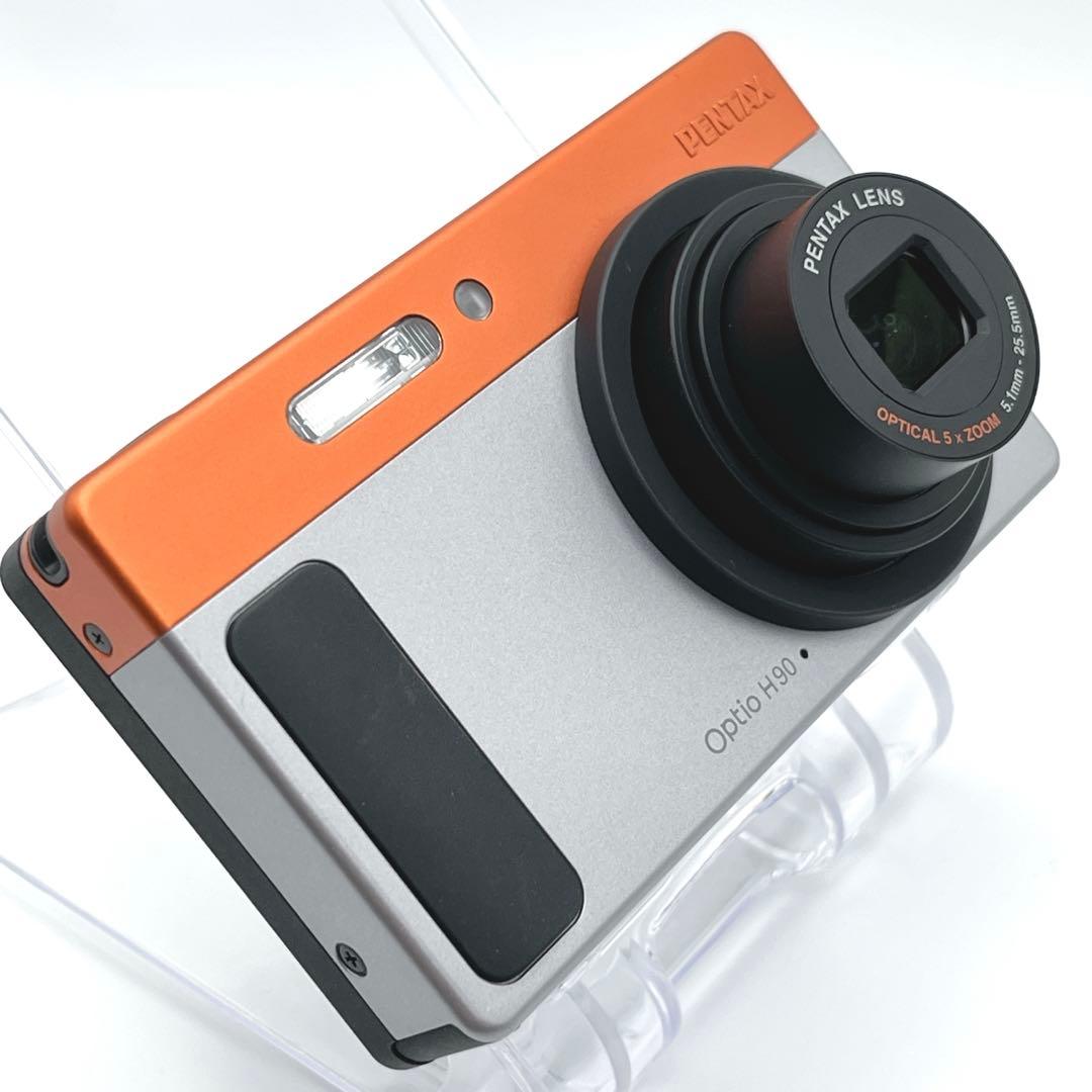 極美品 PENTAX Optio H90 オレンジ シルバー　可愛すぎるコンデジ